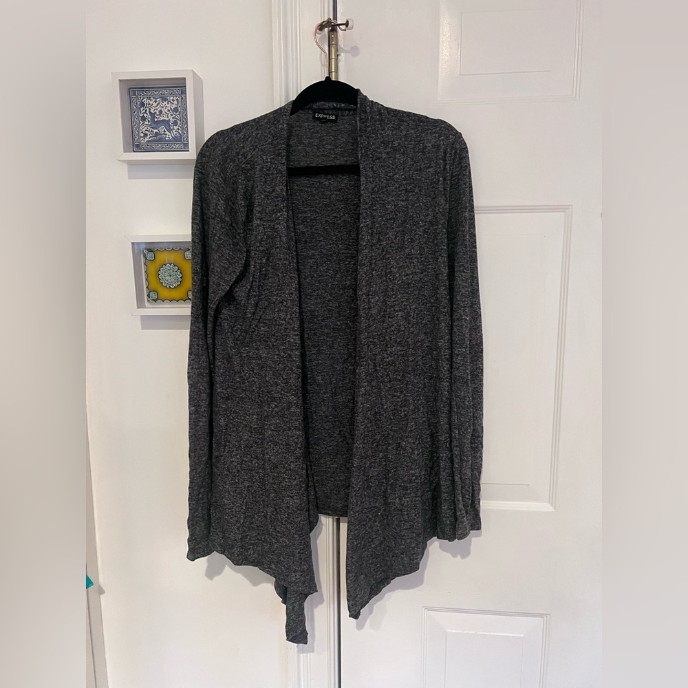 Express Gray Open Front Cardigan S
